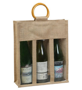 Bolsas Ecológicas de Yute y PVC para Tres Botellas con Asa de Caña, Producto de Alta Calidad a Precio Accesible - Product Image 4