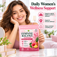 Gummies Premium Équilibre Féminin Saveur Ananas Hawaïen – Soutien Quotidien pour la Flore Intime Féminine, l'Équilibre du pH et la Défense Immunitaire