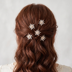 Juego de Pinzas para el Cabello de <span class=keywords><strong>Novia</strong></span>, Elegantes y Modernas, con Forma de Estrella, Diamantes de Imitación y Metal en Forma de U, para Bodas y Fiestas - Product Image 5