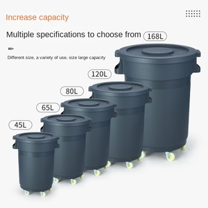 Grande poubelle commerciale de 120 L avec couvercle à charnière, roues et <span class=keywords><strong>bac</strong></span> en plastique épais, <span class=keywords><strong>bac</strong></span> de collecte extérieur à ouverture supérieure, bacs à ouverture supérieure - Product Image 3