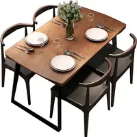 Mesas y sillas de madera antigua para restaurante, alta calidad