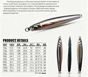 Leurre de pêche en eau salée artificiel en métal pour maquereau, type jig, avec hameçons - Product Image 2