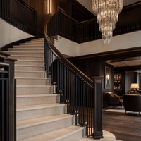 Système de balustrade en aluminium sur mesure pour villa, balcon, terrasse, escalier, poteaux de main courante, revêtement poudré noir mat extérieur