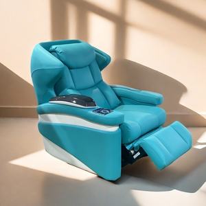 โซฟาหนังแท้ดีไซน์หรูหรา สีน้ำเงิน ปรับเอนด้วยระบบไฟฟ้า เหมาะสำหรับบ้านพักตากอากาศขนาดใหญ่ ฟังก์ชั่นครบครัน ใช้ดูหนังได้ - Product Image 2