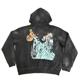 Sweat à capuche zippé pour homme, entièrement orné de strass, en molleton épais, style Hip Hop - Product Image 2