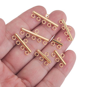 Connecteurs multi-brins pour la fabrication de bijoux |   Acier inoxydable plaqué or 18 carats |   Composants durables et résistants au ternissement - Product Image 3