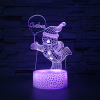 Lámpara de mesa 3D Diy de Papá Noel, muñeco de nieve, Base personalizada, regalo de vacaciones para niños, luz de noche acrílica para decoración del hogar, ciervo y manzana