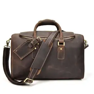 Best trading products high quality Fashion Brown Coffee Large Tote Leather Weekend travel Bag