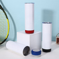 Gobelet isotherme droit en acier inoxydable de 20 oz avec haut-parleur Bluetooth et couvercle musical, vierge pour sublimation et impression personnalisée