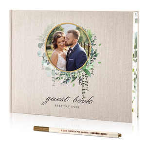 Nicro nouveauté personnalisé lin tissu couverture livre d'or relié luxe mariage invité Signature Scrapbook mémoire Photo <span class=keywords><strong>Album</strong></span> - Product Image 1