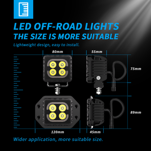 Nueva Luz de Trabajo LED Cuadrada DXZ BF3-A4 de 3 Pulgadas y 20W para Vehículos de Ingeniería, Camiones Todoterreno, Luces de Conducción/Proyector/Niebla/Advertencia - Product Image 2