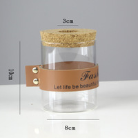 Vase en verre de haute qualité avec bouchon en liège, vase en verre cylindrique pour salon