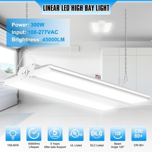 Luminaire LED linéaire industriel à haut rendement lumineux (150 lm/W) pour garage et entrepôt, disponible en 2, 3 et 4 pieds, puissances de 150W, 240W, 300W et 500W - Product Image 2