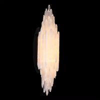 Applique murale LED personnalisable en sélénite naturelle moderne, lampe décorative pour chambre, hôtel, villa, galerie, 60 cm