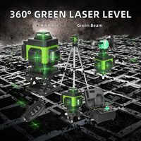 Niveau laser DIY certifié FCC CE, auto-nivelant 360°, 3D 16 lignes, vert, batterie au lithium, garantie 3 ans
