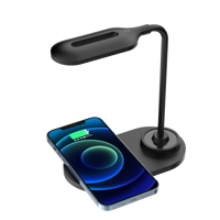 Chargeur sans fil 2 en 1 avec lampe LED, support de charge 15W pour téléphone