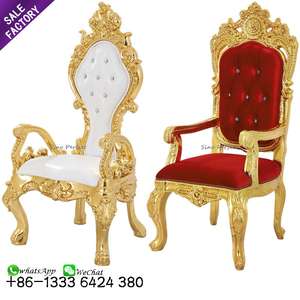 Good Selling China Wedding Furniture Rental Red Royal king and Queen Throne <b>Chair</b> for Event - Product Image 3