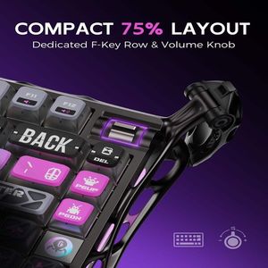 GravaStar Mercury K1 & K1 Pro 75% Mechanical Keyboard 82 Keys RGB Backlit Hot Swap <b>USB</b> 2.4G <b>Type</b>-<b>C</b> Gaming Keyboard - Product Image 5