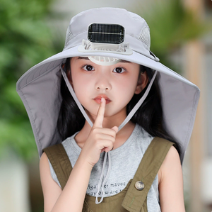 Summer Cooling Wide Brim Bucket Hat Sun Hat with <b>Fan</b> Beach Hat Garden Hat Solar - Product Image 3