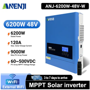 IN OFFERTA Anenji 6kw 6.2kw Parallelo 6.2w 48v <span class=keywords><strong>Anj</strong></span> 6200 48 Wifi 6.2 6.2 Inverter Solare Ibrido Pl Stock <span class=keywords><strong>ANJ</strong></span>-6200-48PL-WIFI - Product Image 2