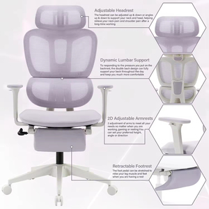High <b>Back</b> Swivel Computer <b>Chair</b> Ergonomic Lift <b>Chair</b> with Foot Rest 2D Headrest Lumbar <b>Support</b> - Product Image 5