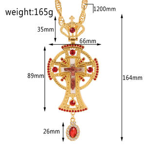 Fabbrica originale chiesa ortodossa oro piantatura pasqua croce pettorale collana religiosa in metallo pendente <span class=keywords><strong>per</strong></span> la preghiera vescovo - Product Image 4