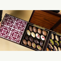 Boîtes à bonbons en bois de luxe pour le Ramadan, Baklava divisé, dattes, bonbons, truffes au chocolat, emballage cadeau pour fête, mariage