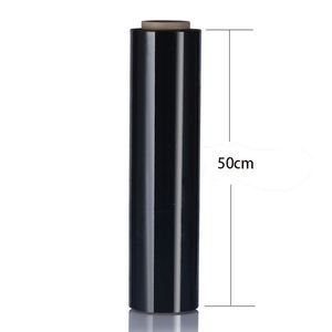 Película elástica de polietileno LLDPE de color negro caliente 2024 20 pulgadas * 80ga * 1082ft(500mm * 20mic * 330m) para máquina envolvedora de paletas - Product Image 1