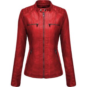 Chaquetas de cuero genuino para mujer de la mejor calidad, con cierre de cremallera y cuello alto, en todos los colores y tallas, con cualquier personalización. - Product Image 1