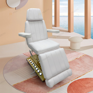 Luxury Gold Stainless Steel Base Foot Control Salon Cosmetic Facial Bed Modern 4 Motors Electric Table De Massage Head Spa - Product Image 2