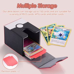 Étui de rangement pour cartes à collectionner FX Custom 150+ Premium, taille standard, adapté à plus de 100 cartes sous protège-cartes, en cuir PU, fermeture éclair en plastique - Product Image 6