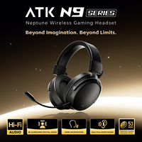 Auriculares Inalámbricos para Juegos ATK Neptune N9 PRO/N9 Ultra ESports, 270g Ligeros, Sonido Envolvente Virtual 7.1, Micrófono Desmontable ENC
