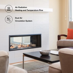 <span class=keywords><strong>Cheminée</strong></span> à gaz encastrable MEISU.CH, linéaire, au propane naturel, homologuée CSA, pour intérieur, au design moderne, pour meuble TV - Product Image 2