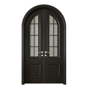 Double <span class=keywords><strong>porte</strong></span> en bois massif moderne style crème française arquée imperméable pour l'intérieur magasins de vêtements américains chambres à coucher - Product Image 1