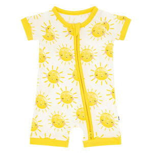 Combinaison courte pour bébé nouveau-né avec logo personnalisé, manches courtes, été, respirante, toucher frais, en fibre de bambou douce, unisexe - Product Image 1