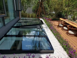 Hiện đại ban công Patio không thấm nước Điện mở có thể thu vào trượt Skylight Hợp kim nhôm tự động trượt trên mái nhà - Product Image 6