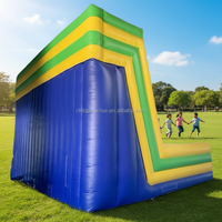 Mur d'escalade gonflable en PVC avec toboggan et montagnes, protection UV, capacité 1000 kg, installation facile