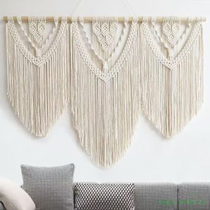 Achart Macramé mural bohème personnalisé en coton tissé à la main, grande décoration murale en macramé, tapisserie - Product Image 4