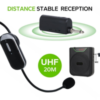 Système de microphone sans fil 2.4G UHF anti-Feedback pour l'enseignement et l'église, conception portable à double usage (tête et main)