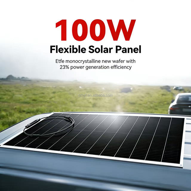 100W Flexible Solar Panel Monocrystalline Bendable PV Module for 12V Battery Charging Wholesale Customizable Low MOQ
