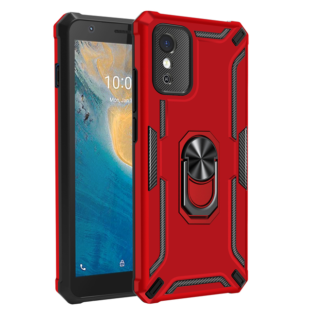 Anti Shock Ring Holder Car Magnetic Cell Phone Case for ZTE Blade V30 Vita A51 A52 V30 TPU PC Armor Kickstand Mobile Back Cover