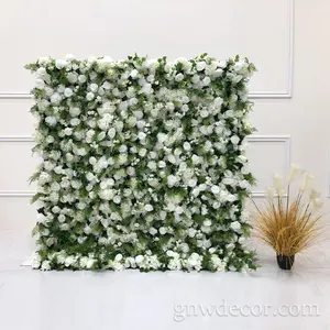 Fondo personalizado de flores de imitación para pared, decoración de flores 3d para boda, enrollado, color rosa, venta directa de fábrica