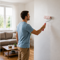 Rouleau à peinture pour plafond et mur, haute performance, 9 pouces, économique, OEM, lavable, facile à nettoyer, poignée ergonomique