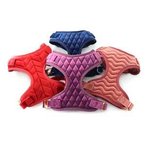 Nuevos productos para mascotas, conjunto de arnés de correa de cuello de perro acolchado de rejilla de terciopelo de lujo a la moda con pajarita y soporte para bolsa de caca - Product Image 5