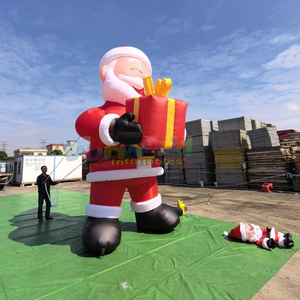 Santa Claus inflable comercial para decoración navideña de exteriores con caja de regalo, publicidad inflable. - Product Image 2