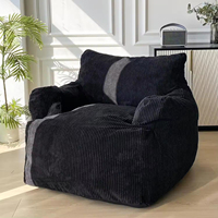 Canapé pouf en forme de L inclinable sur mesure, rembourrage en éponge, dossier haut, tissu en velours côtelé moderne, confort doux, salon