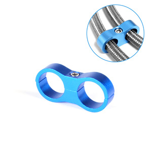 Collier de serrage double trou en alliage d'aluminium pour conduite de carburant 25mm 20mm 16mm 14mm 11mm pour fixation de tuyau automobile AN4 AN12 Modification - Product Image 2