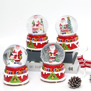 Palle di Neve Natalizie Personalizzate con Albero di Natale Babbo Natale Luci Musicali Sfera di Vetro Giocattoli Regalo - Product Image 1