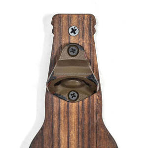 פותחן בקבוק עץ משובח בירה עץ רכוב פותחן בקבוק עם לוכד עבור מאהב בירה - Product Image 3