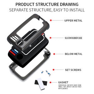 Étui de protection pour clé de voiture en alliage de zinc et gel de silice pour <span class=keywords><strong>Peugeot</strong></span> 307 Citroën 308 Versailles 207 C5X Sega Porte-clés Sac - Product Image 5